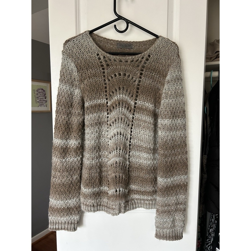 Elsamanda Soft Gradient Knit Wool Blend Pullover Sweater Women's Size Large